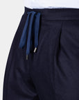 Drawstring buxur - Dökkbláar