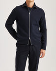 Corke Knitted Zip Jacket - Navy