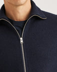 Corke Knitted Zip Jacket - Navy