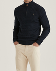 Merino Cable John Zip - Navy