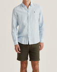 Douglas Striped Linen Shirt - Blue