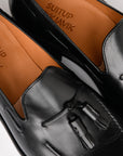 Tassel loafers - svart leður