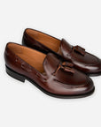 Tassel loafers - brúnt leður