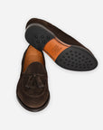 Tassel loafers - dökkbrúnt rúskinn