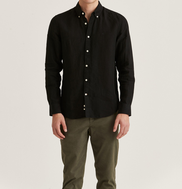 Douglas Linen Shirt - Black