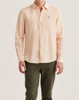 Douglas Striped Linen Shirt - Orange