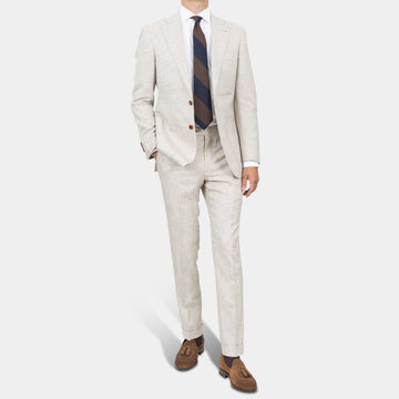 Ljósbrún Houndstooth - 100% Ull