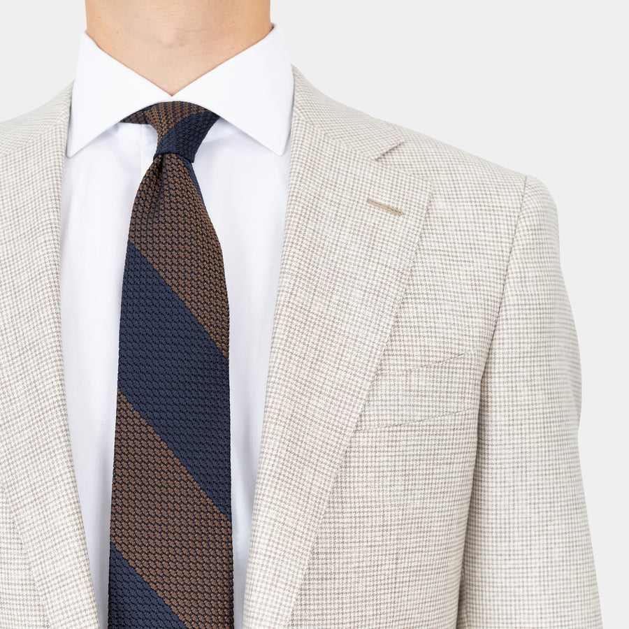 Ljósbrún Houndstooth - 100% Ull
