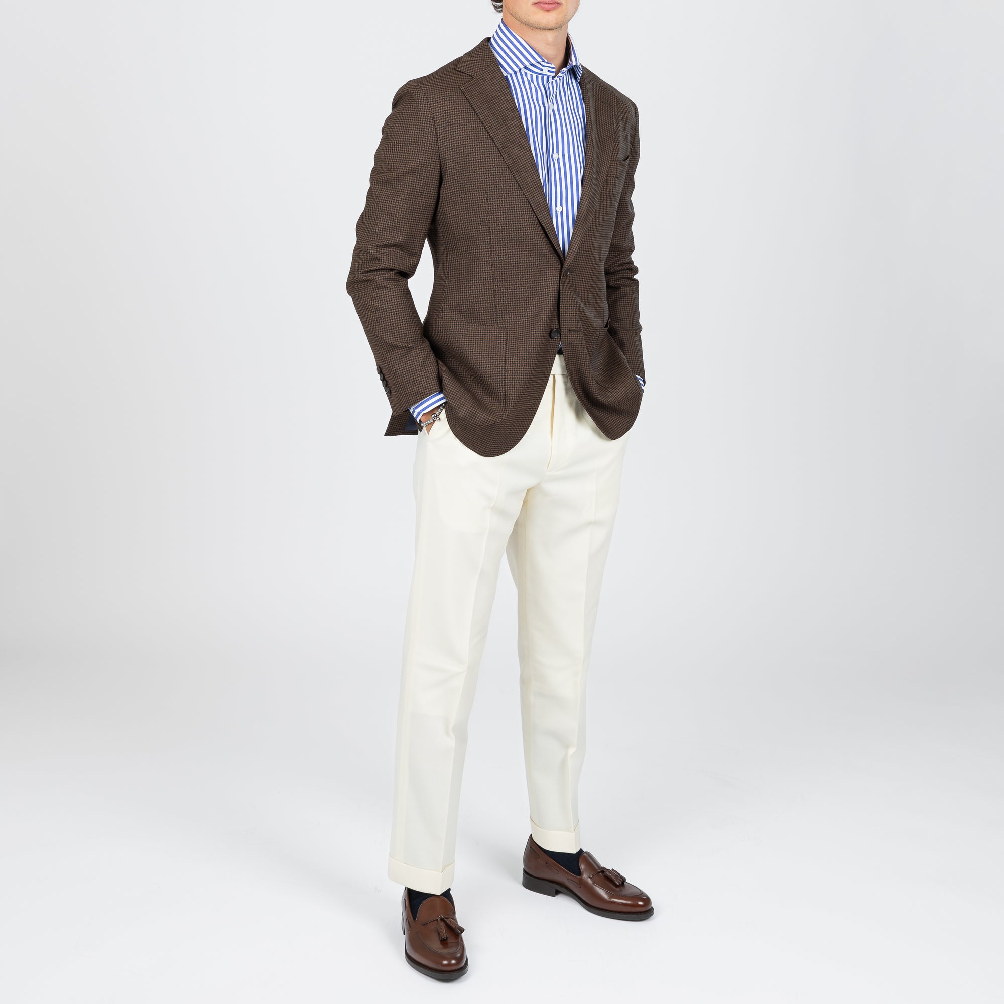Brúnn Houndstooth