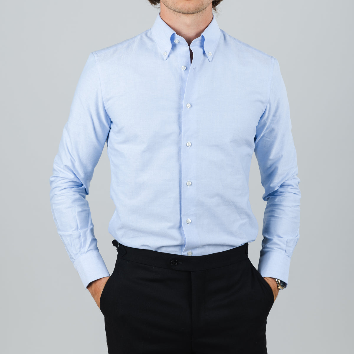 Ljósblá Oxford - Button Down
