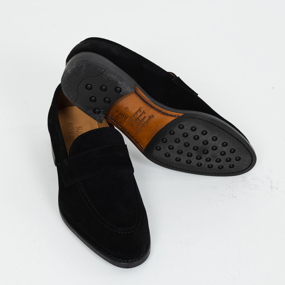 Penny Loafer - Svart Rúskinn