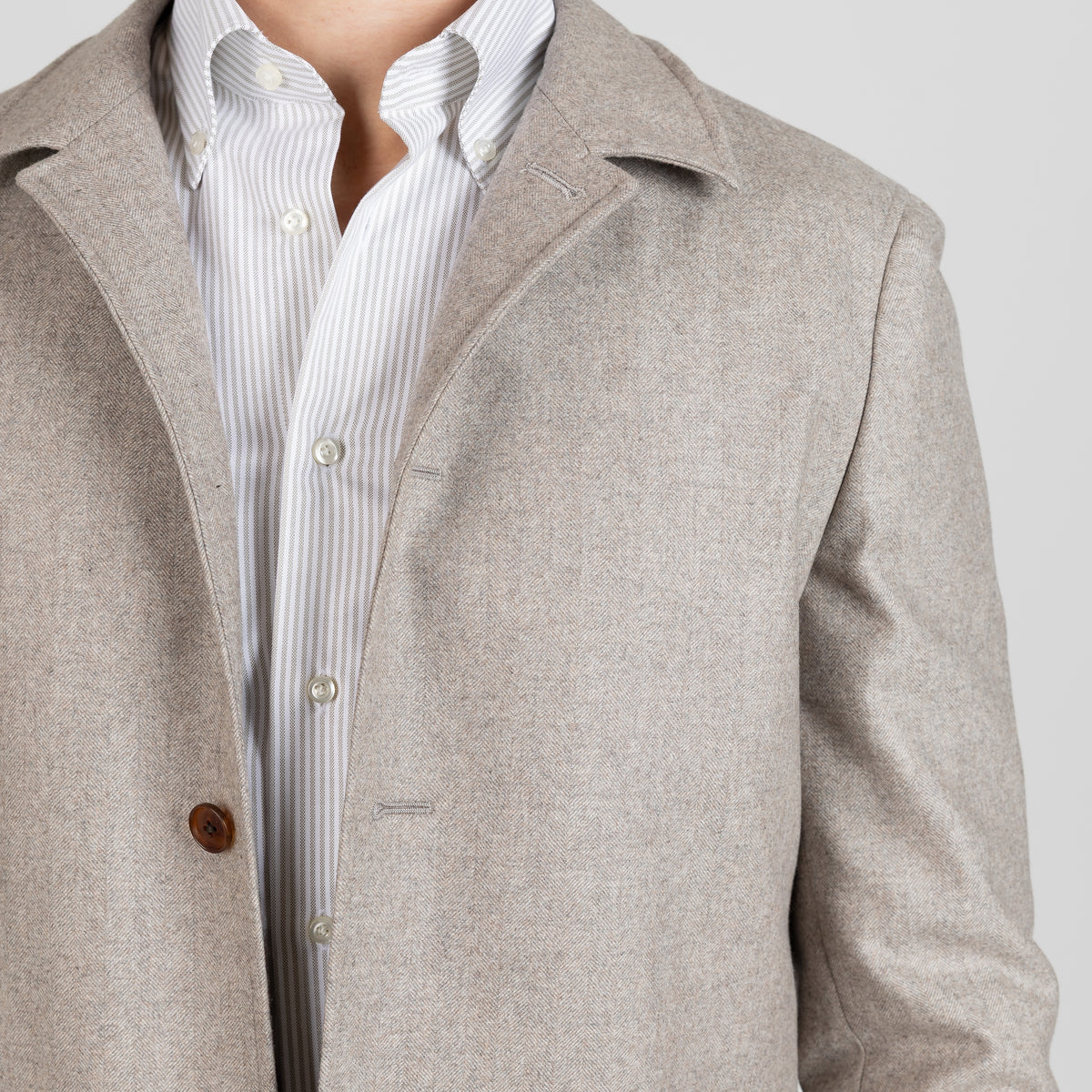 Work Jacket - Brúnn Herringbone