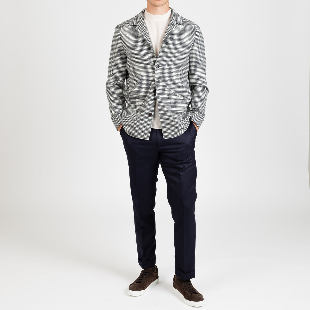 Work Jacket - Grár Houndstooth