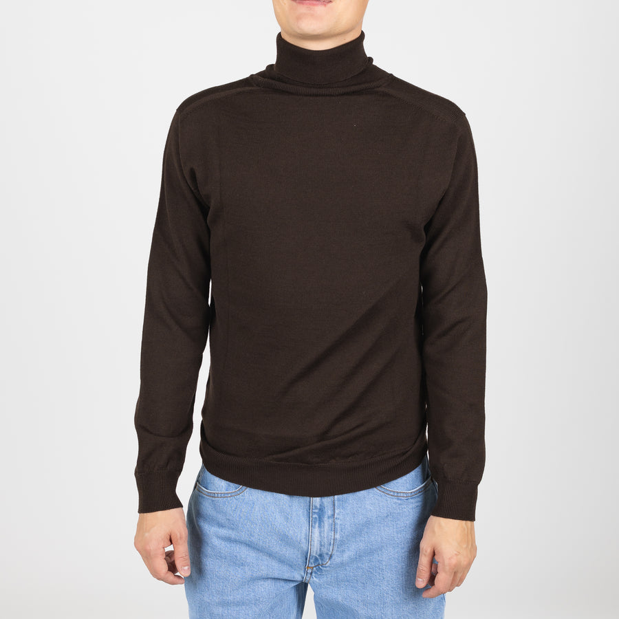 Rúllukragapeysa - Dökkbrún