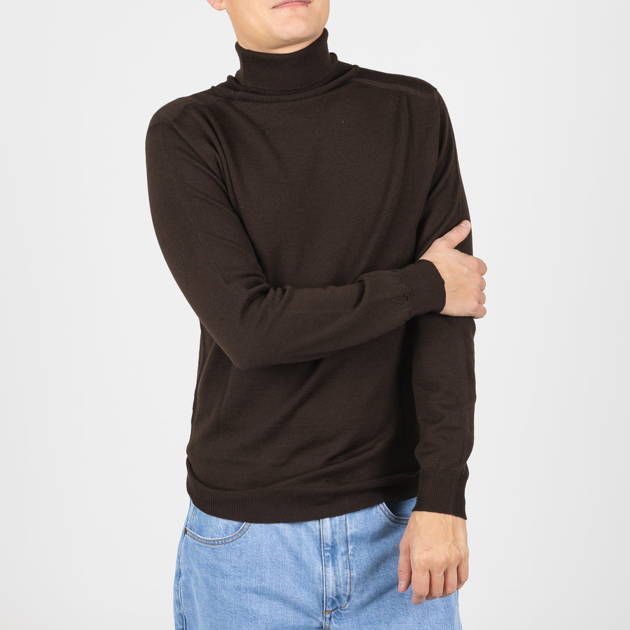 Rúllukragapeysa - Dökkbrún