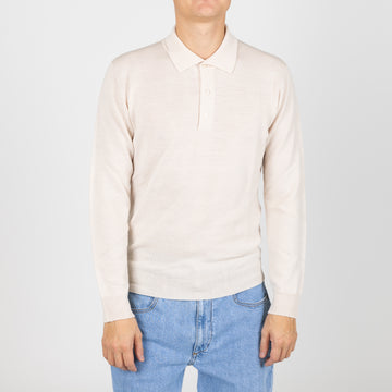 Langerma Polo - Hvítur