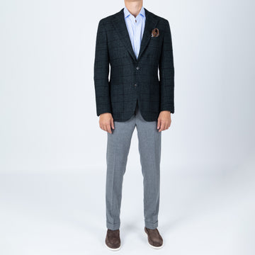 Grænn Köflóttur - Ull/Alpaca/Silki