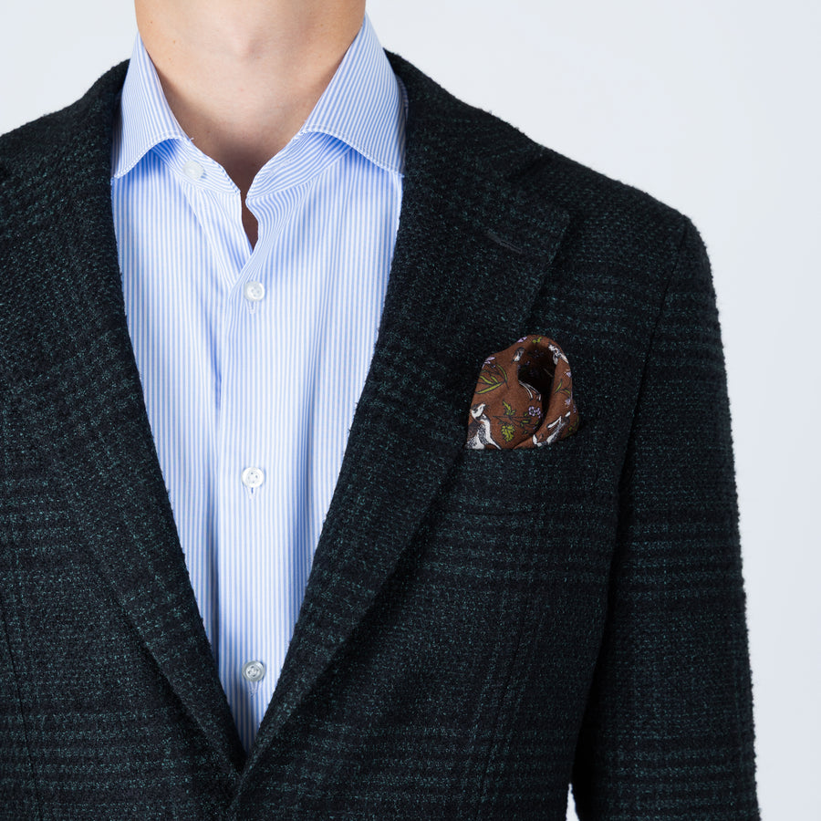 Grænn Köflóttur - Ull/Alpaca/Silki