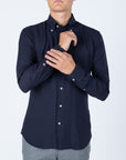 Dökkblá Einlit - Button Down