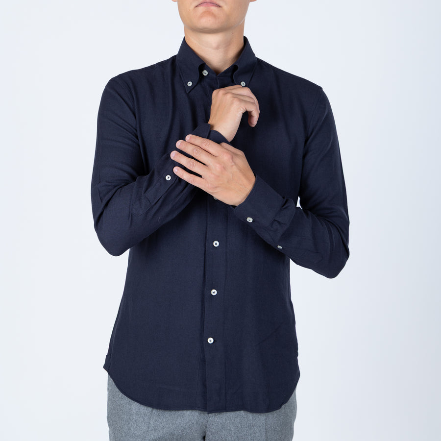Dökkblá Einlit - Button Down