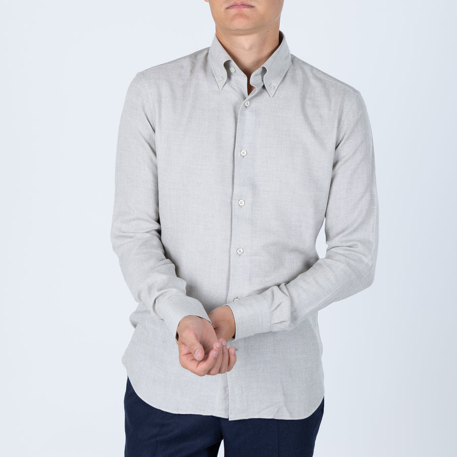 Ljósbrún Einlit - Button Down