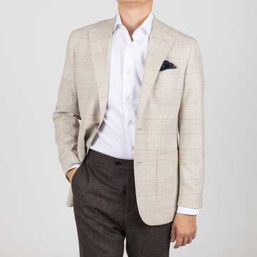 Ljósbrúnn Köflóttur - Ull/Kasmír