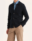 Dudley Knitted Overshirt - Old Blue