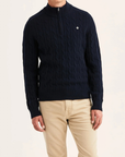 Hertford Cable Half Zip - Navy