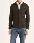 Merino Shirt Cardigan - Brown