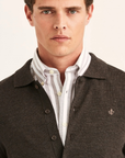 Merino Shirt Cardigan - Brown