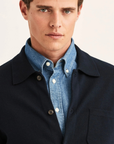 Dudley Knitted Overshirt - Old Blue