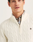 Hertford Cable Half Zip - Off White