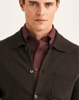 Dudley Knitted Overshirt - Brown