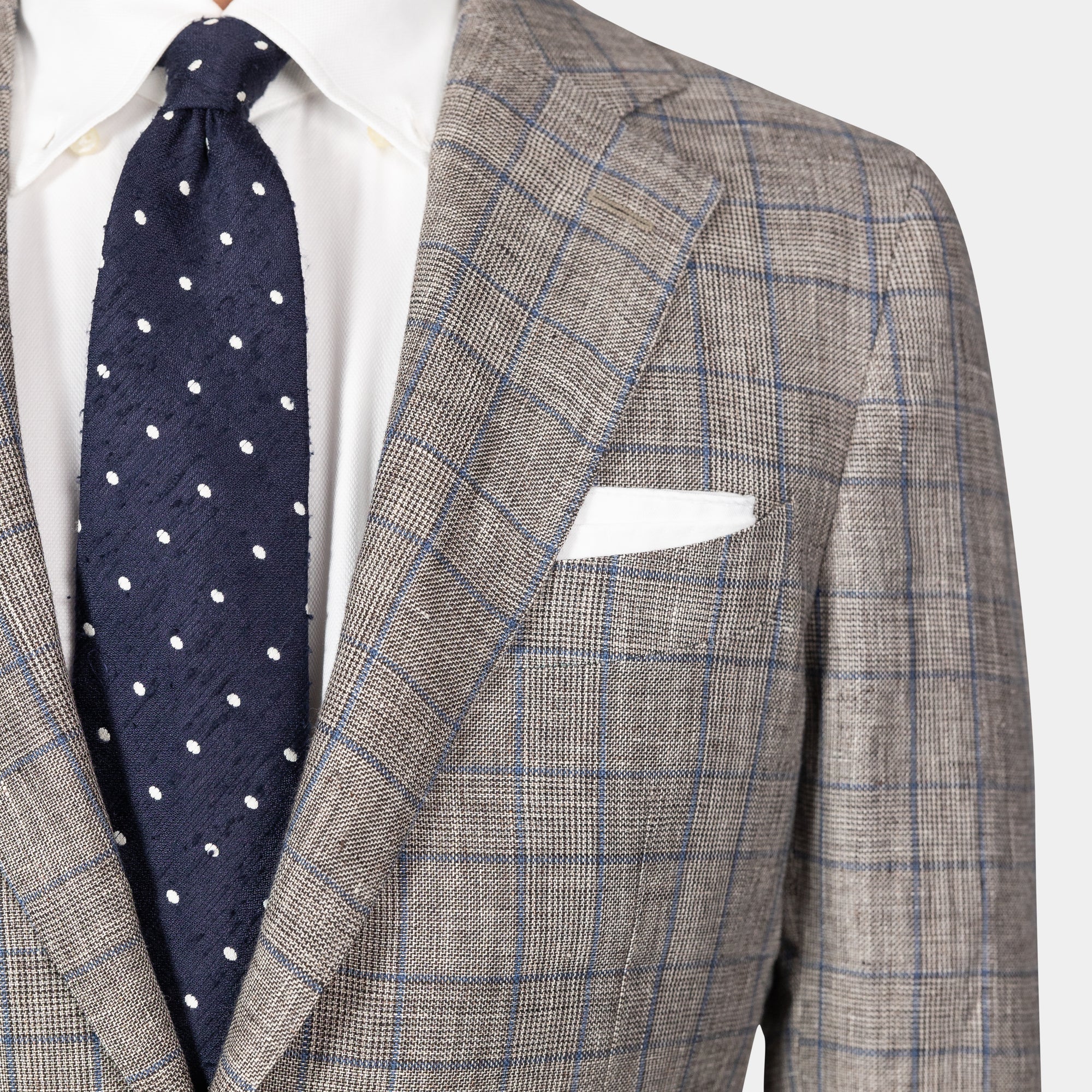 Ljósbrún Köflótt - 100% Hör