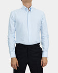 Ljósblá Röndótt Oxford - Button Down