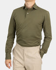 Langerma Polo - Ólífugrænn
