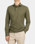 Langerma Polo - Ólífugrænn