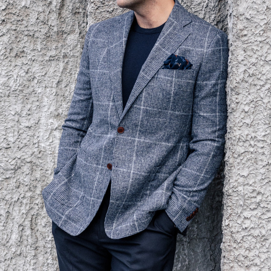 Blár Köflóttur - Ull/Alpaca