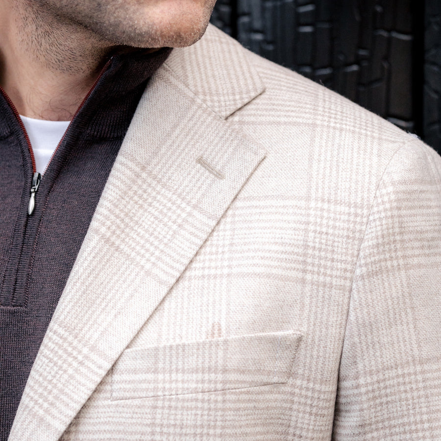 Ljósbrúnn Köflóttur - Ull/Kasmír