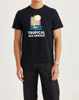 Seaton Mixed Tee - Navy
