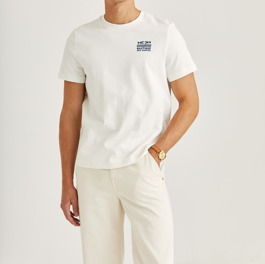 Seaton Mixed Tee - White