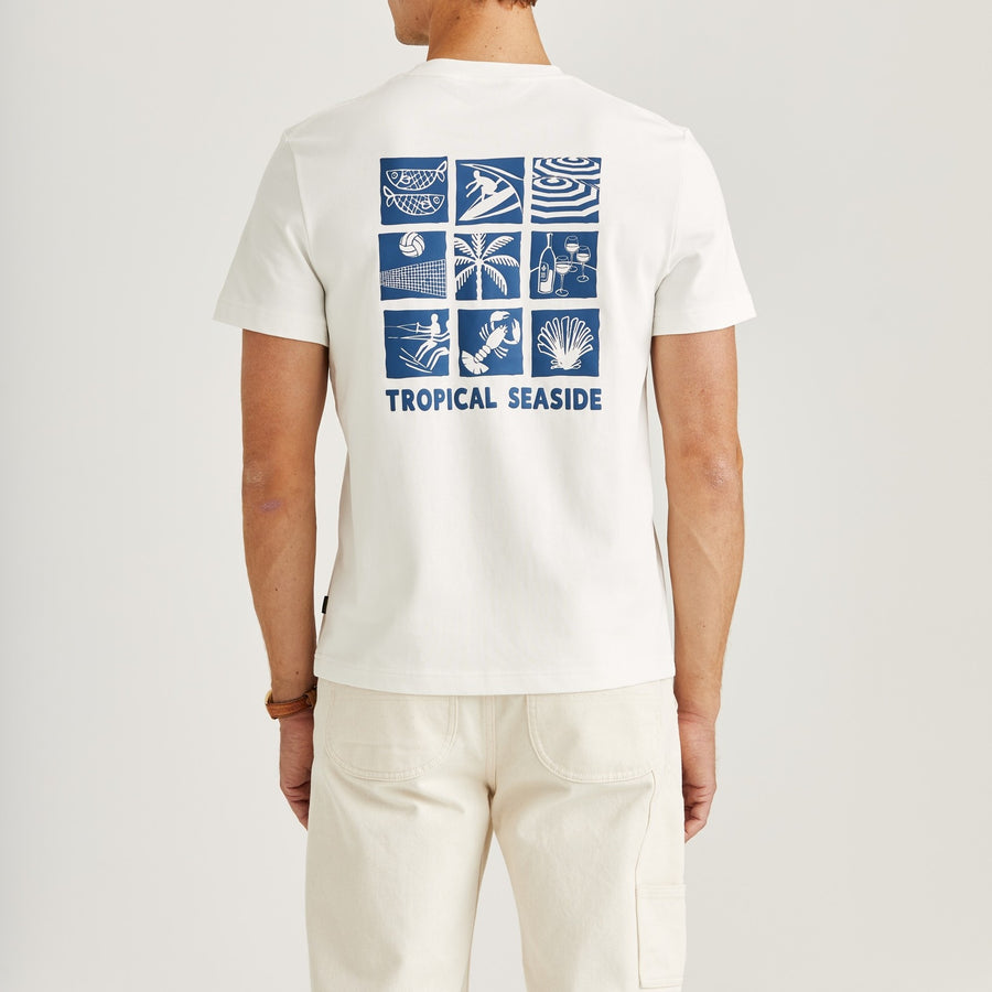 Seaton Mixed Tee - White