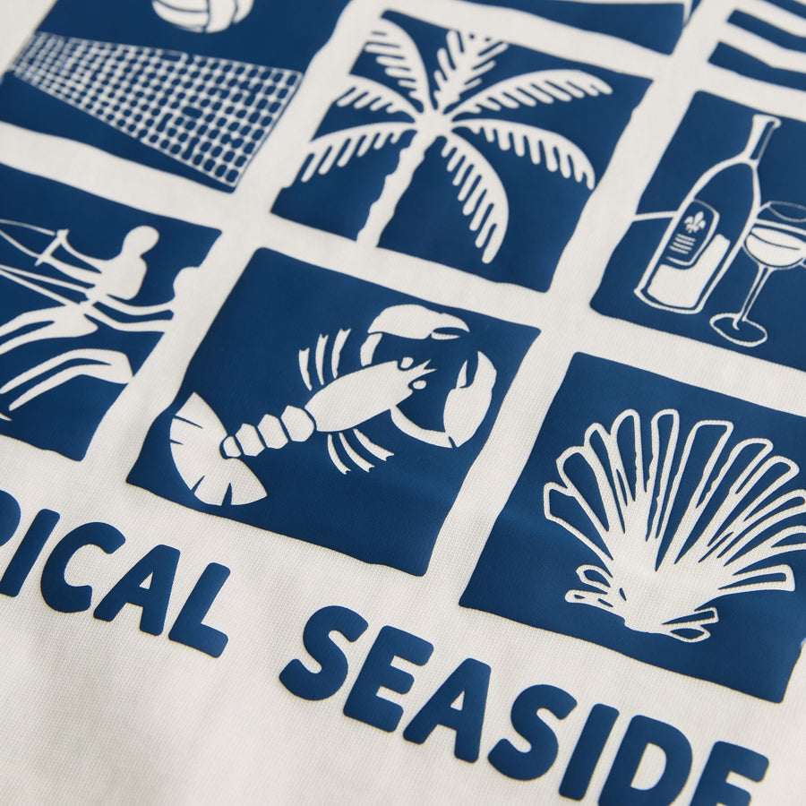 Seaton Mixed Tee - White