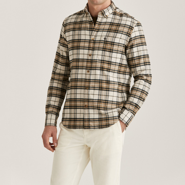 Flannel Big Check Shirt - Off White