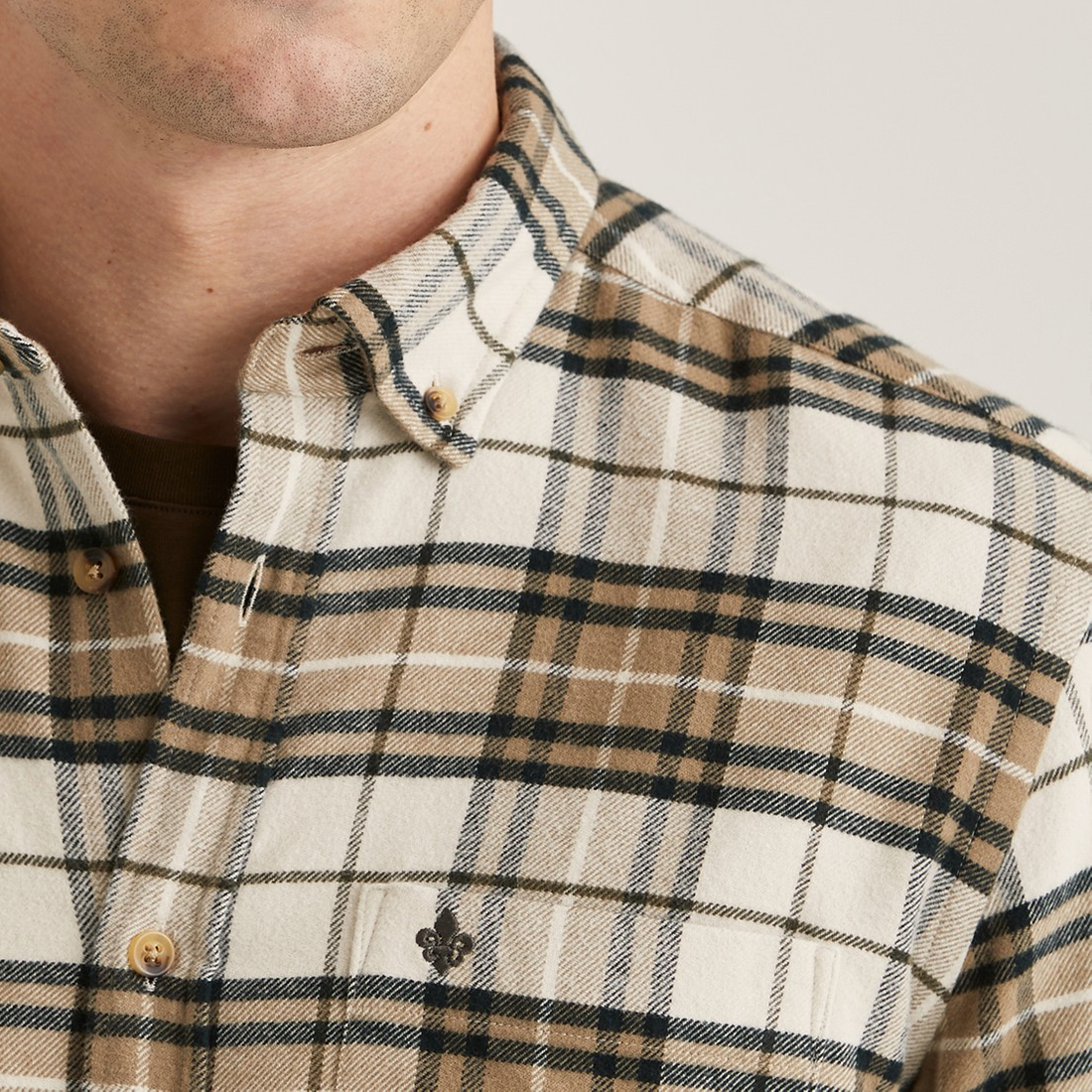 Flannel Big Check Shirt - Off White