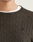 Merino Cable O-Neck - Brown