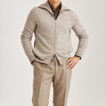 Corke Knitted Zip Jacket - Khaki
