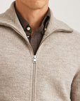 Corke Knitted Zip Jacket - Khaki
