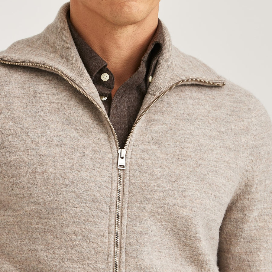 Corke Knitted Zip Jacket - Khaki