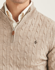 Merino Cable John Zip - Khaki
